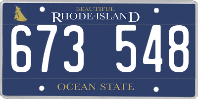 RI license plate 673548