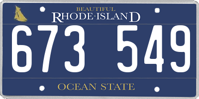 RI license plate 673549