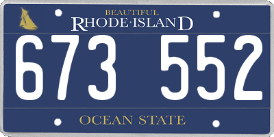 RI license plate 673552
