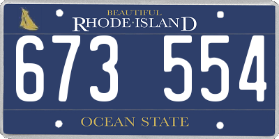 RI license plate 673554