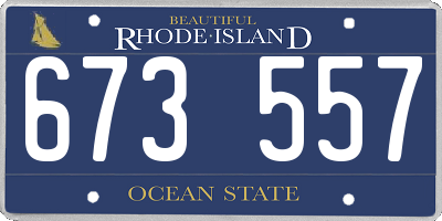 RI license plate 673557