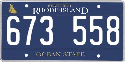 RI license plate 673558