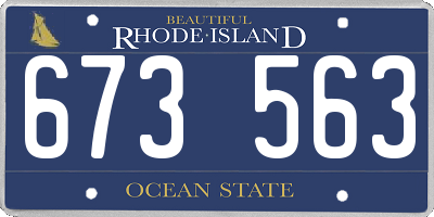RI license plate 673563