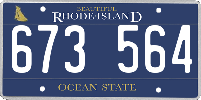 RI license plate 673564