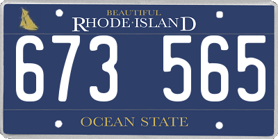 RI license plate 673565