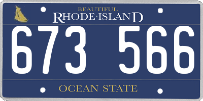 RI license plate 673566