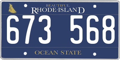RI license plate 673568