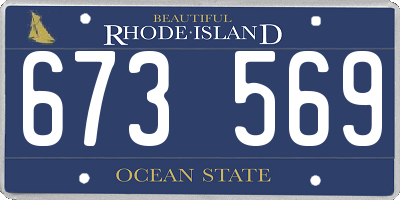 RI license plate 673569