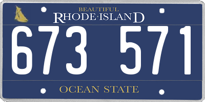RI license plate 673571