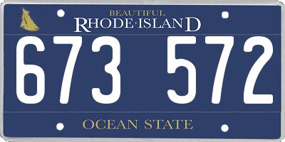 RI license plate 673572