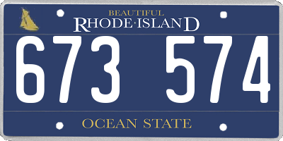 RI license plate 673574