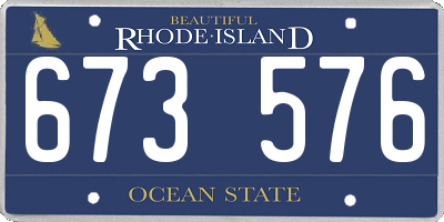 RI license plate 673576