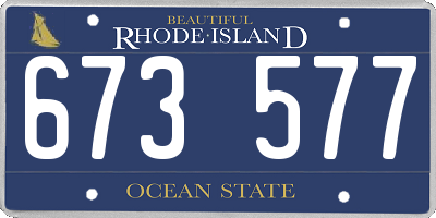 RI license plate 673577