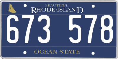RI license plate 673578