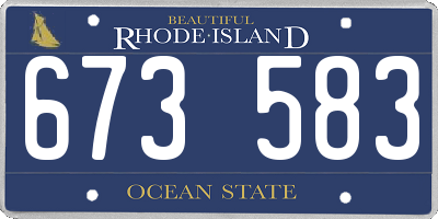 RI license plate 673583