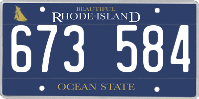 RI license plate 673584