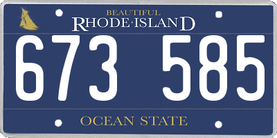 RI license plate 673585