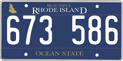 RI license plate 673586