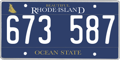 RI license plate 673587
