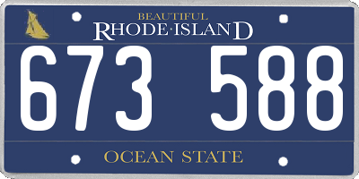 RI license plate 673588