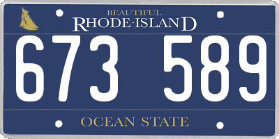 RI license plate 673589