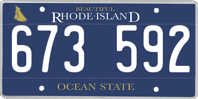 RI license plate 673592