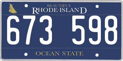 RI license plate 673598