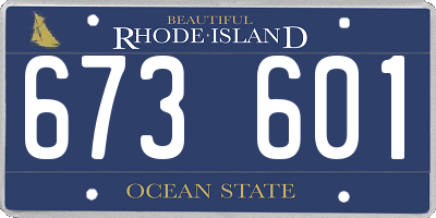 RI license plate 673601
