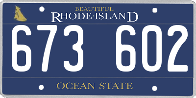 RI license plate 673602