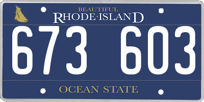 RI license plate 673603
