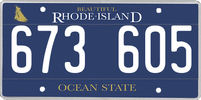 RI license plate 673605
