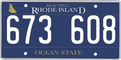 RI license plate 673608