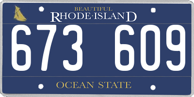RI license plate 673609