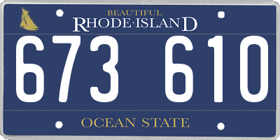 RI license plate 673610