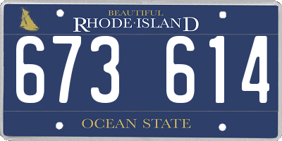 RI license plate 673614