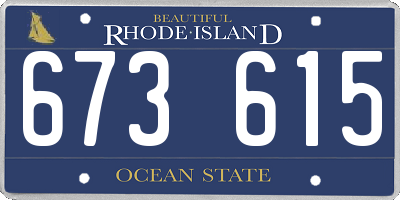 RI license plate 673615