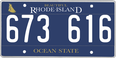 RI license plate 673616