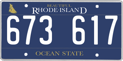 RI license plate 673617