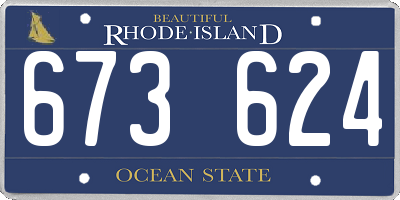 RI license plate 673624