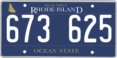 RI license plate 673625