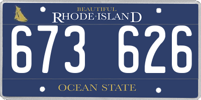 RI license plate 673626