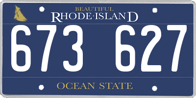 RI license plate 673627