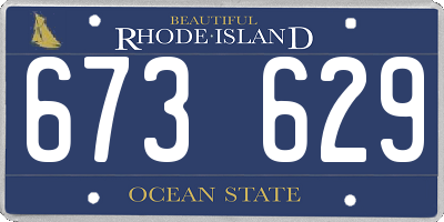 RI license plate 673629