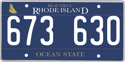 RI license plate 673630