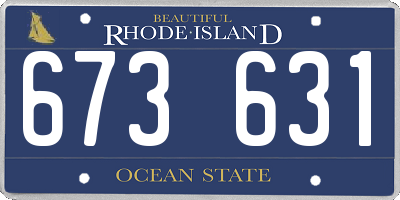 RI license plate 673631