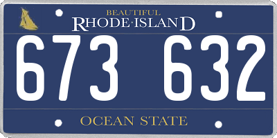 RI license plate 673632