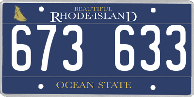 RI license plate 673633