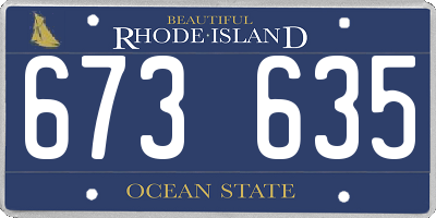 RI license plate 673635