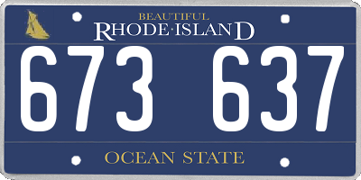 RI license plate 673637