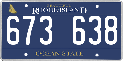RI license plate 673638